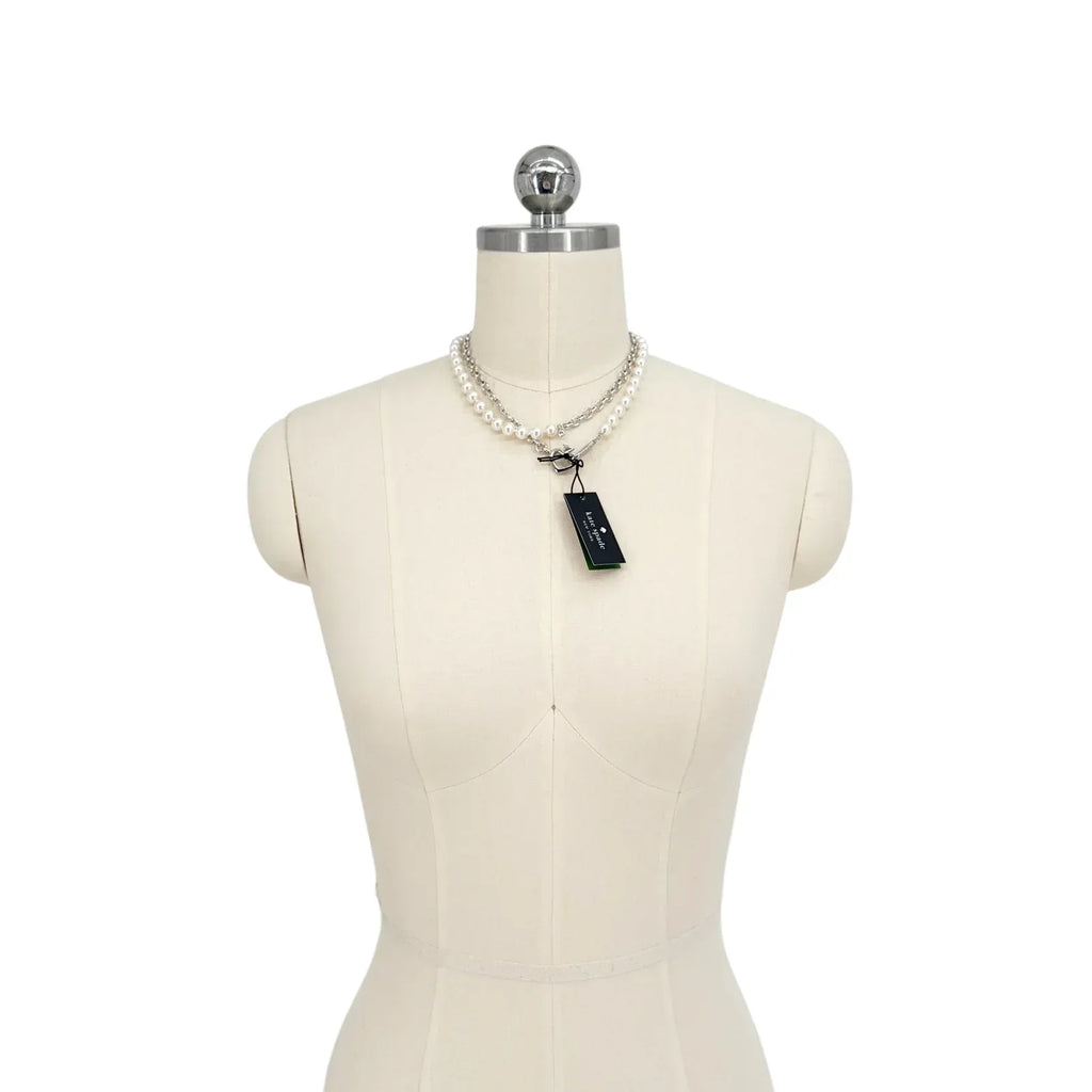KATE SPADE New York Statement Spade Pearl Wrap Necklace - flyKAMP