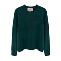 LINGUA FRANCA Do Not Disturb Cashmere Crewneck Sweater in Hunter M LINGUA FRANCA