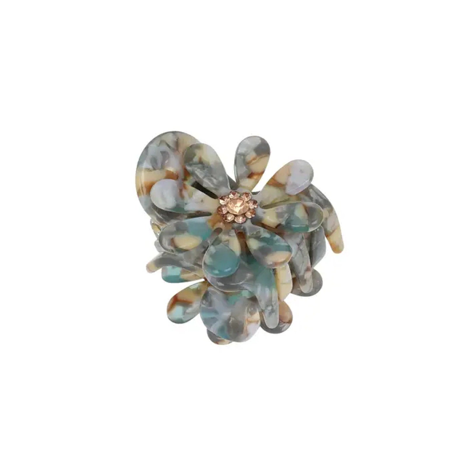 FRANCE LUXE L. ERICKSON Lane Claw Clip in Blue & Tan France Luxe