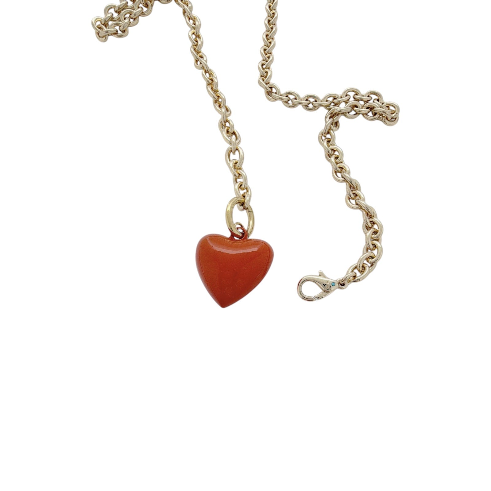 ROXANNE ASSOULIN The Mini Puffy Heart Necklace in Gold & Sienna Roxanne Assoulin
