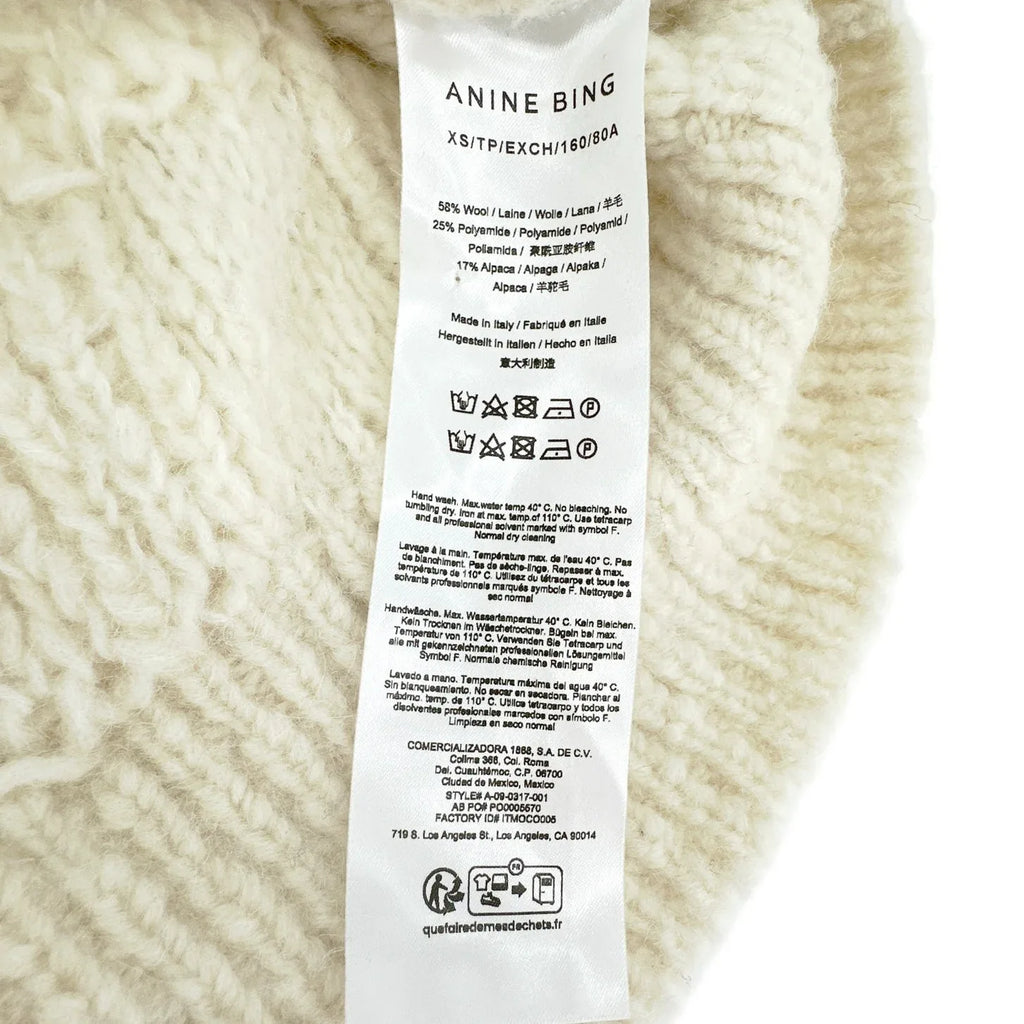 ANINE BING Bennett Sweater in Ivory XS - flyKAMP