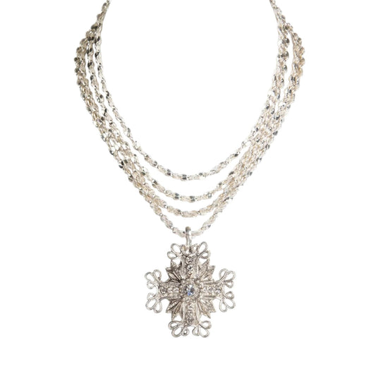 VIRGINS SAINTS & ANGELS VSA Love Chain Necklace with Electra Medallion in Silver
