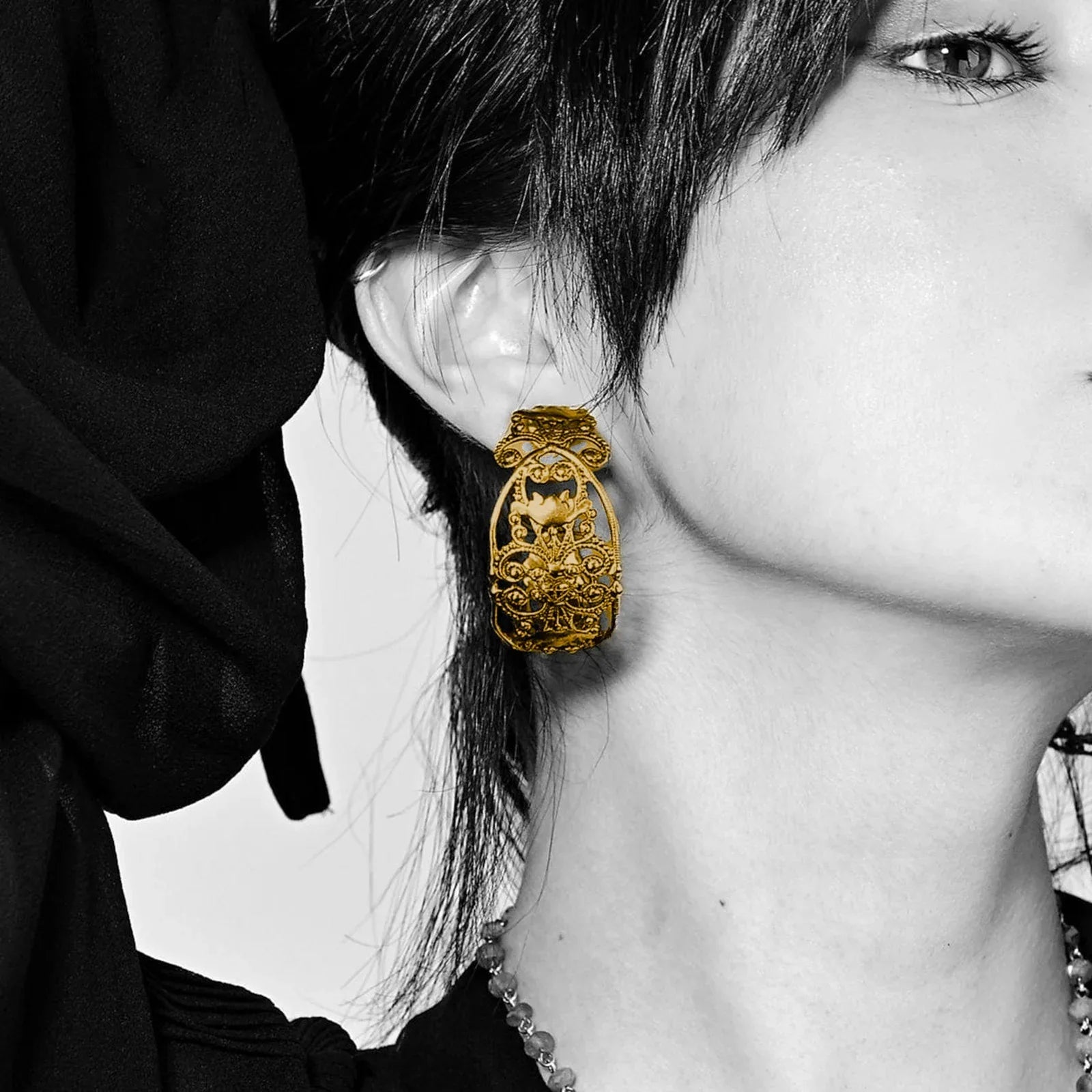 VIRGINS SAINTS & ANGELS VSA Antigua Wide Hoop Post Earrings in Gold - flyKAMP