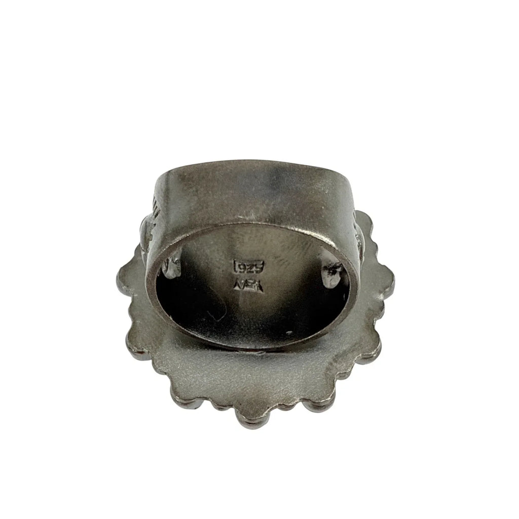VIRGINS SAINTS & ANGELS VSA Vintage San Benito Ring Sterling Silver Gunmetal 6 - flyKAMP