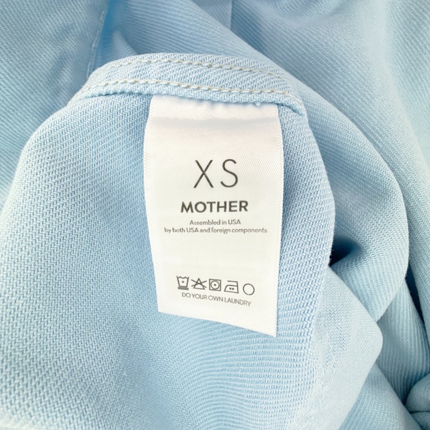 MOTHER Denim SNACKS! The Big Bite Jacket in Blue Barrymore XS