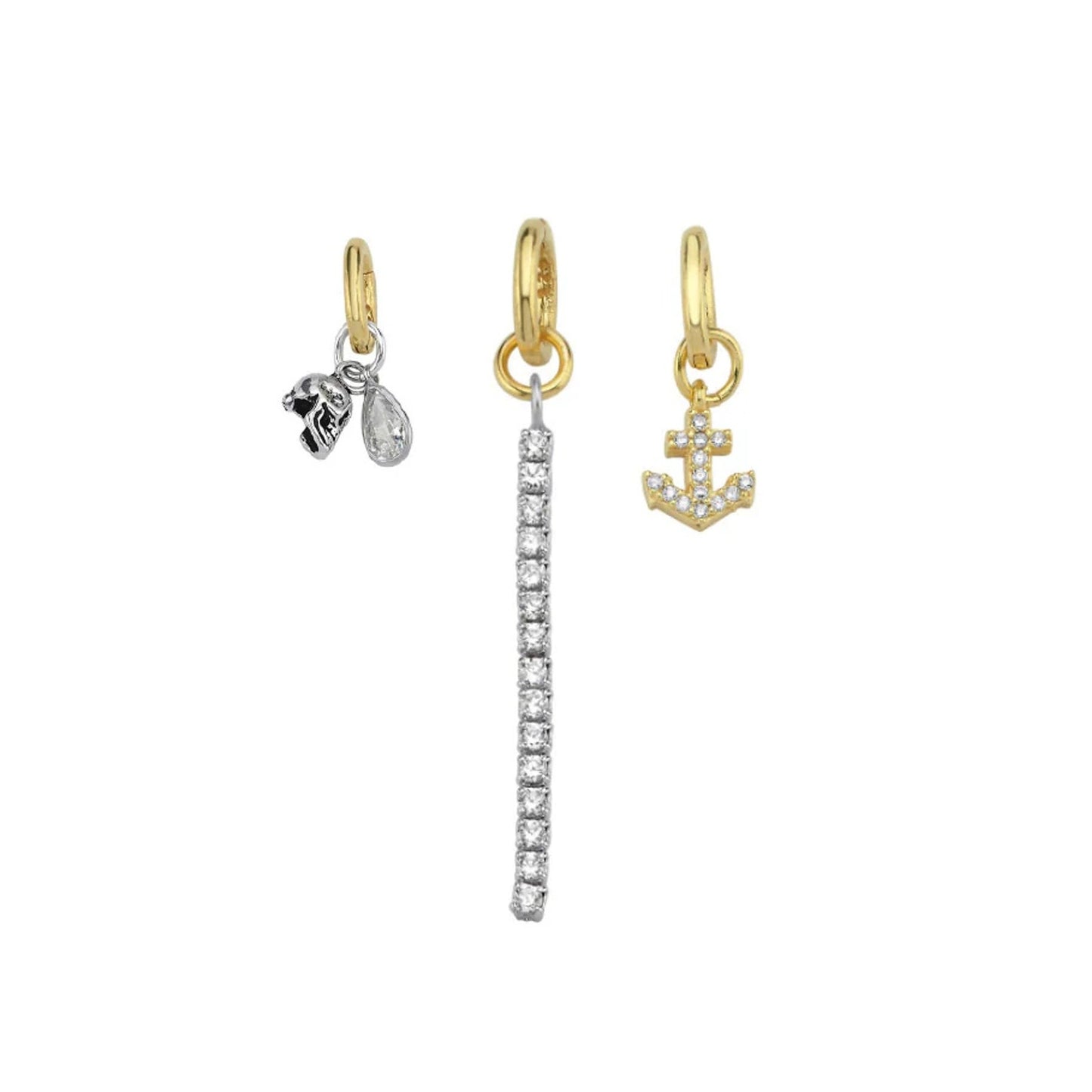 MAISON IREM x ANTHROPOLOGIE Juan Attachable Charms Set of 3 Silver & Gold