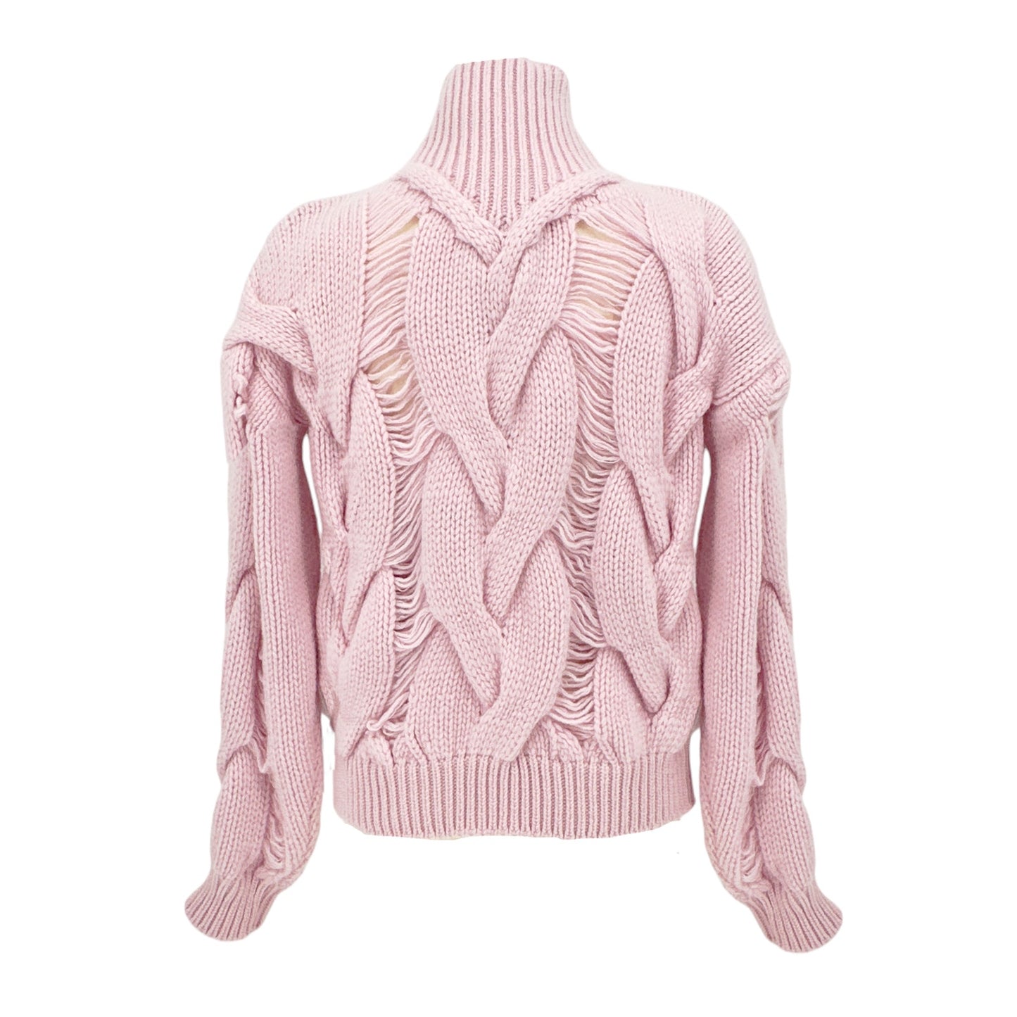 BLUMARINE Knitted Heavy Cardigan Jacket in Chalk Pink IT38|XS
