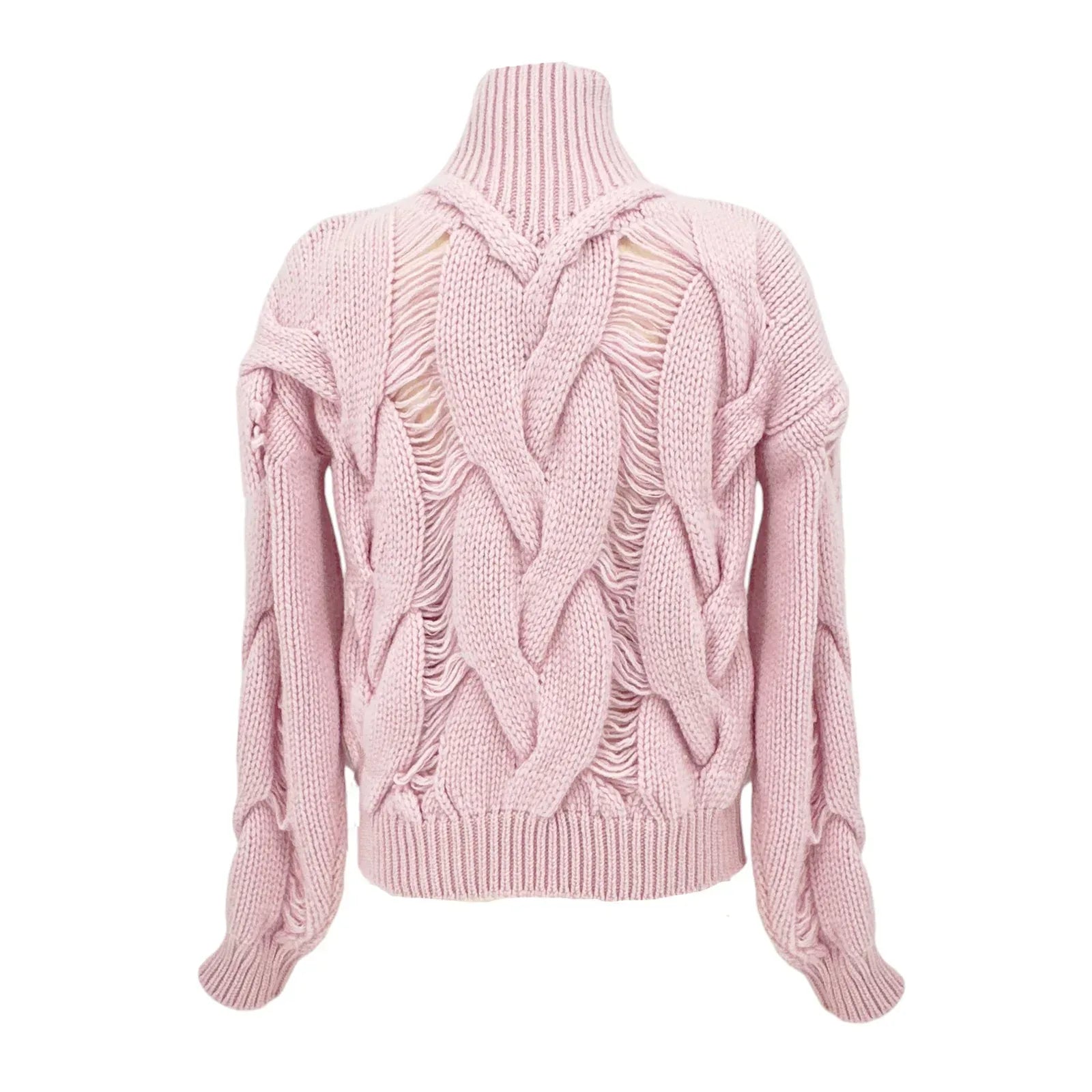 BLUMARINE Knitted Heavy Cardigan Jacket in Chalk Pink IT38|XS - flyKAMP