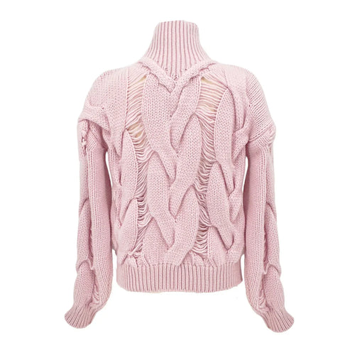 BLUMARINE Knitted Heavy Cardigan Jacket in Chalk Pink IT38|XS - flyKAMP