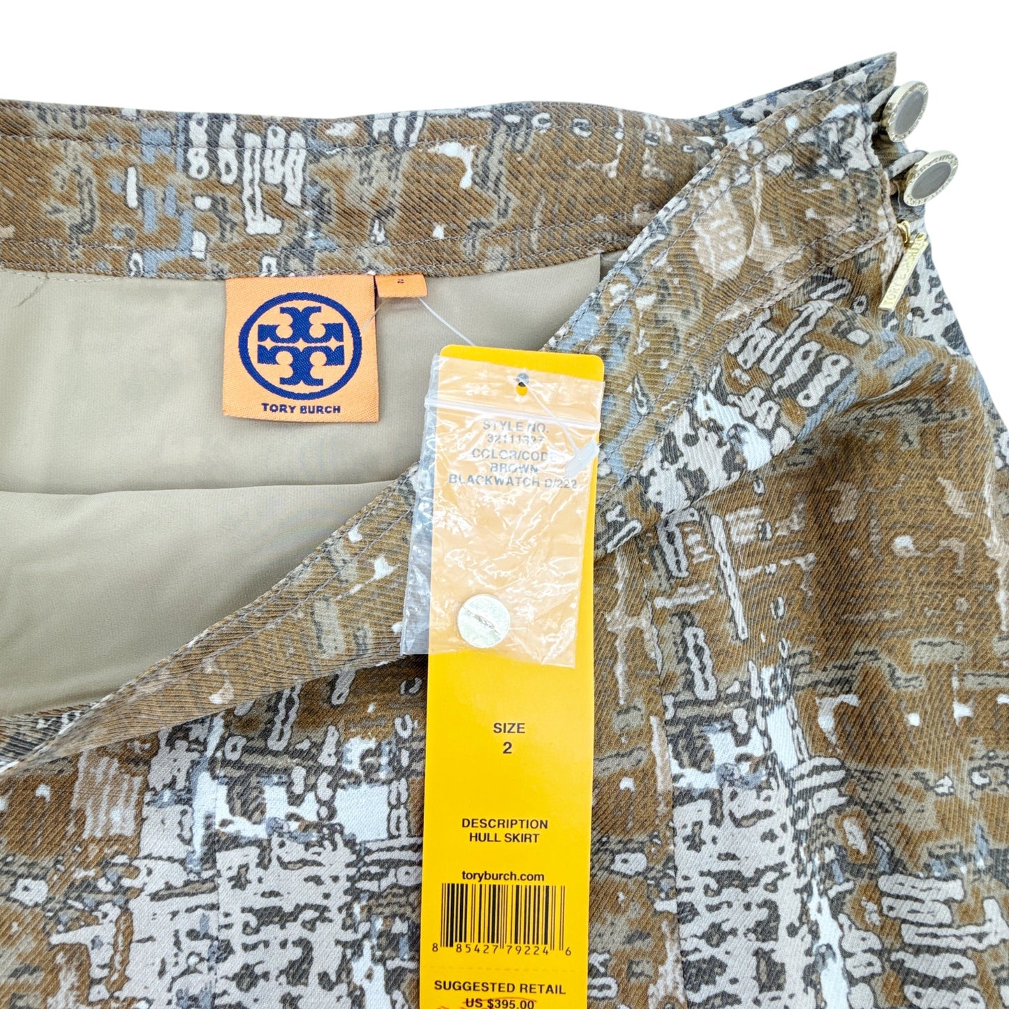 TORY BURCH Hull Skirt Brown Blackwatch 2|XS