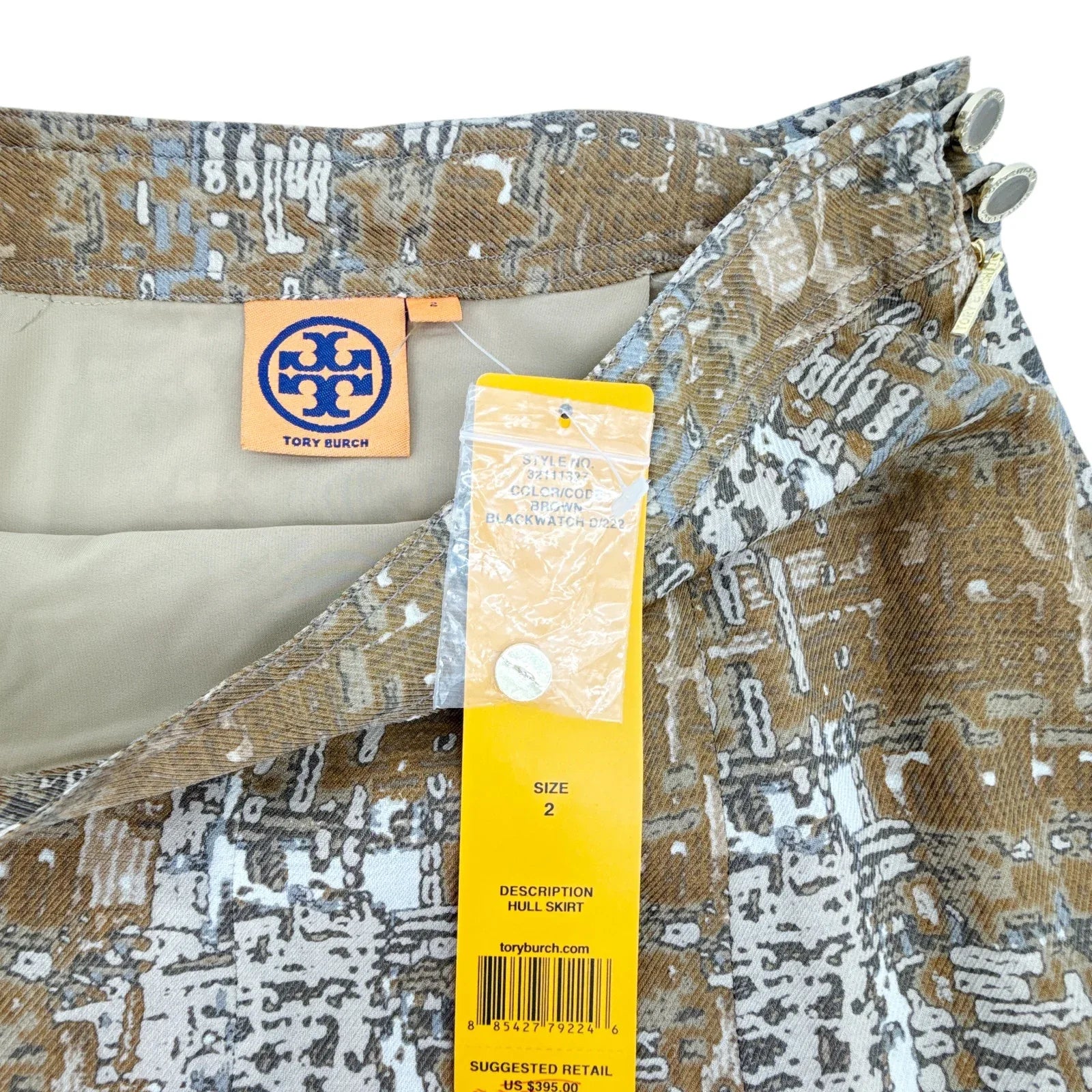 TORY BURCH Hull Skirt Brown Blackwatch 2|XS - flyKAMP