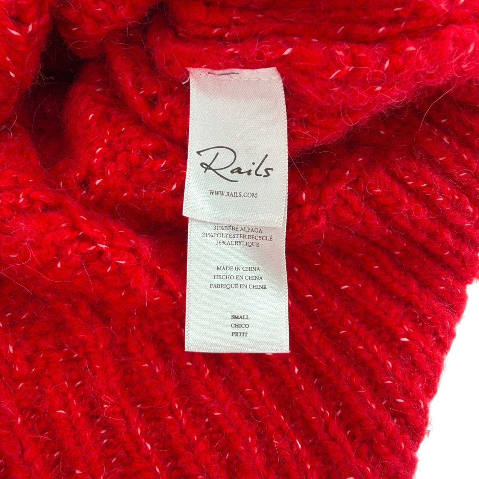 RAILS Amelie Cardigan in Scarlet S Rails