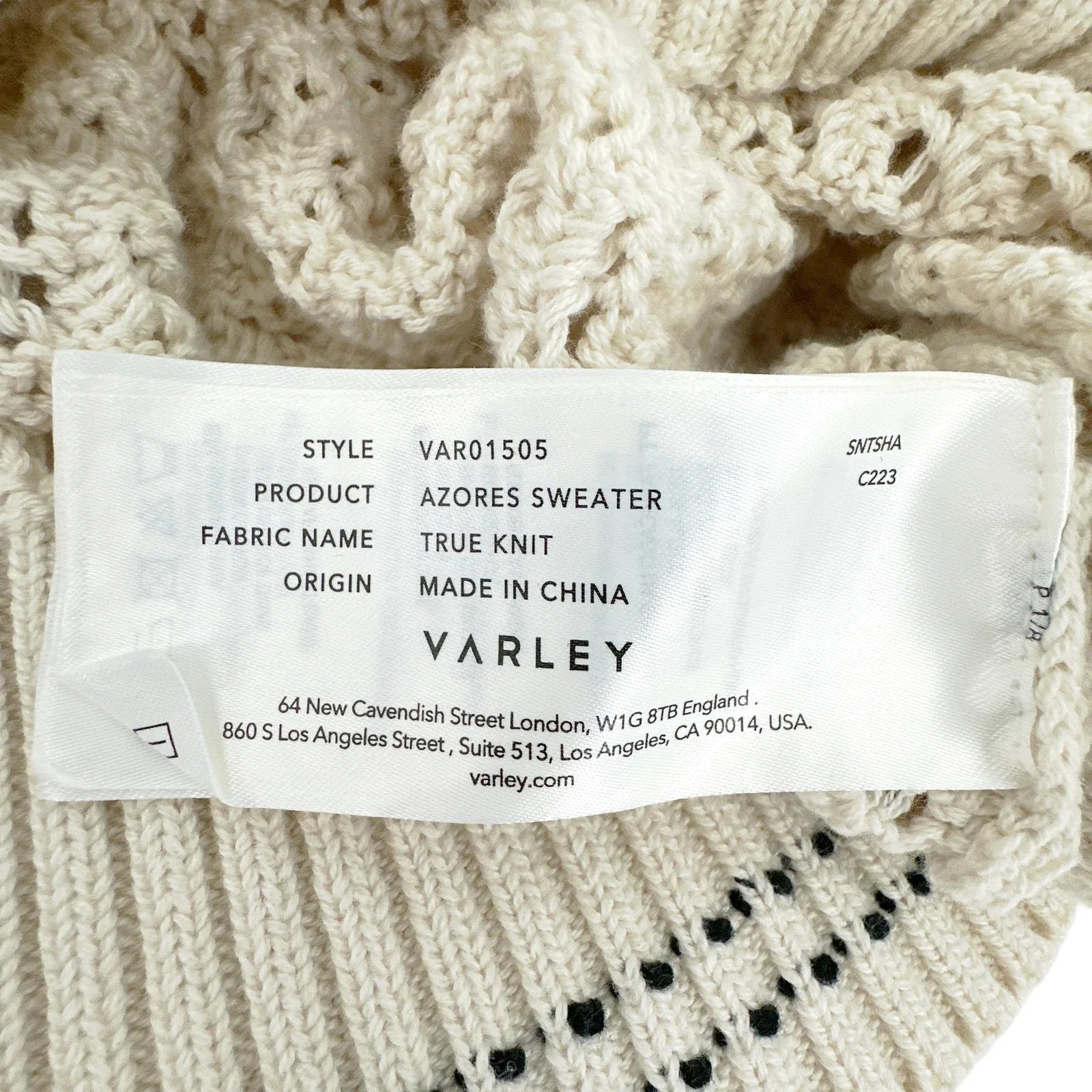VARLEY Azores Sweater in Birch XS - flyKAMP