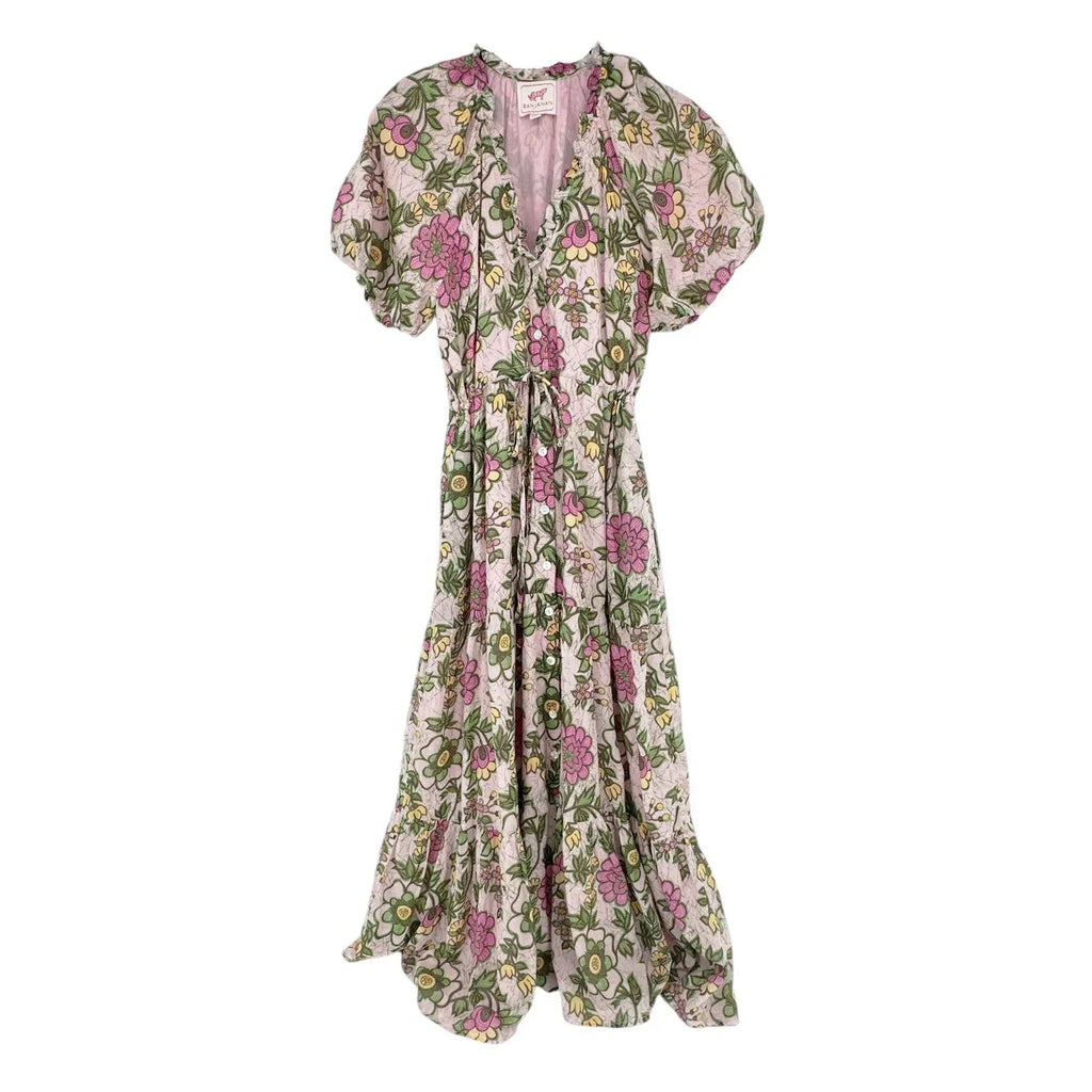 BANJANAN Cotton Poppy Dress in Freyja Flower Lilac Sachet XS - flyKAMP