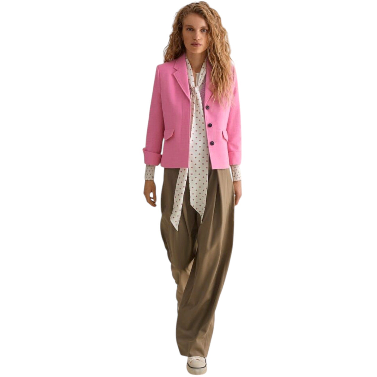 ME+EM Cotton Blend Spring Boyfriend Blazer in Perfect Pink UK12|US8 ME+EM