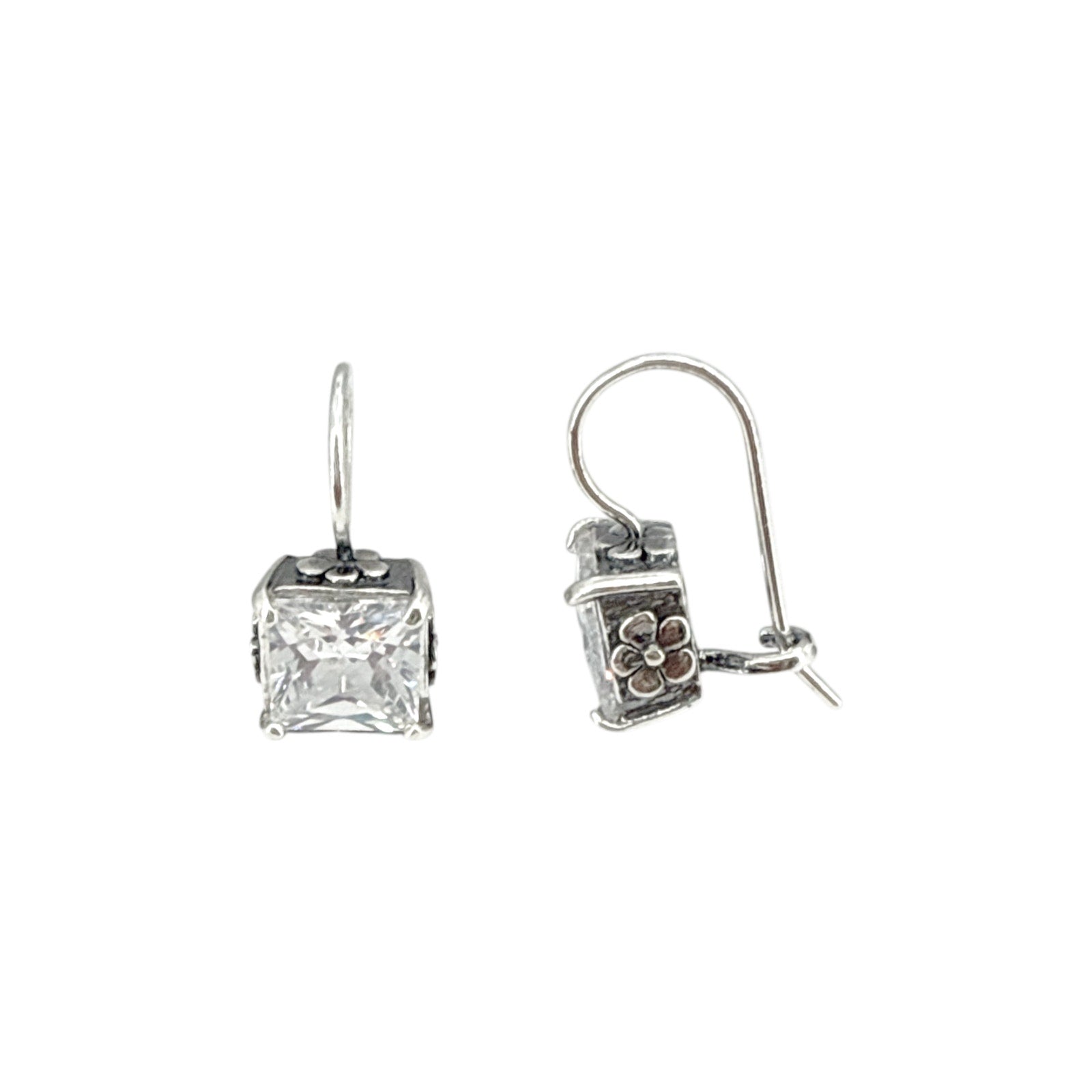 SILPADA Crystal Clear Silver Cubic Zirconia Drop Earrings