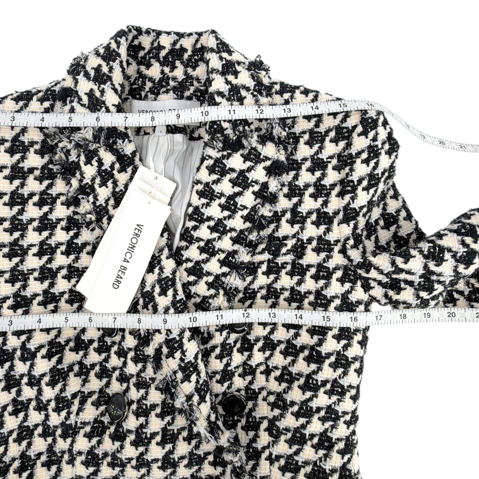 VERONICA BEARD Miller Dickey Jacket in Black & Off-White Houndstooth 2 Veronica Beard