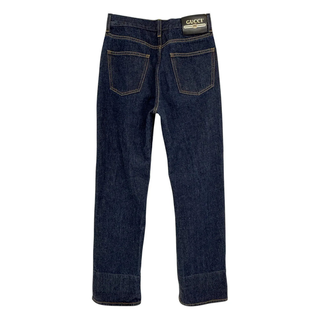 GUCCI Denim Pants with GG Supreme Canvas Cuff 24 - flyKAMP