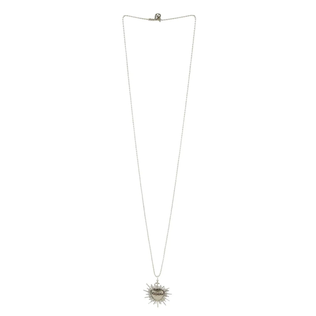 VIRGINS SAINTS & ANGELS VSA Sacred Flame Charm Necklace Silver 34" Ball Chain - flyKAMP