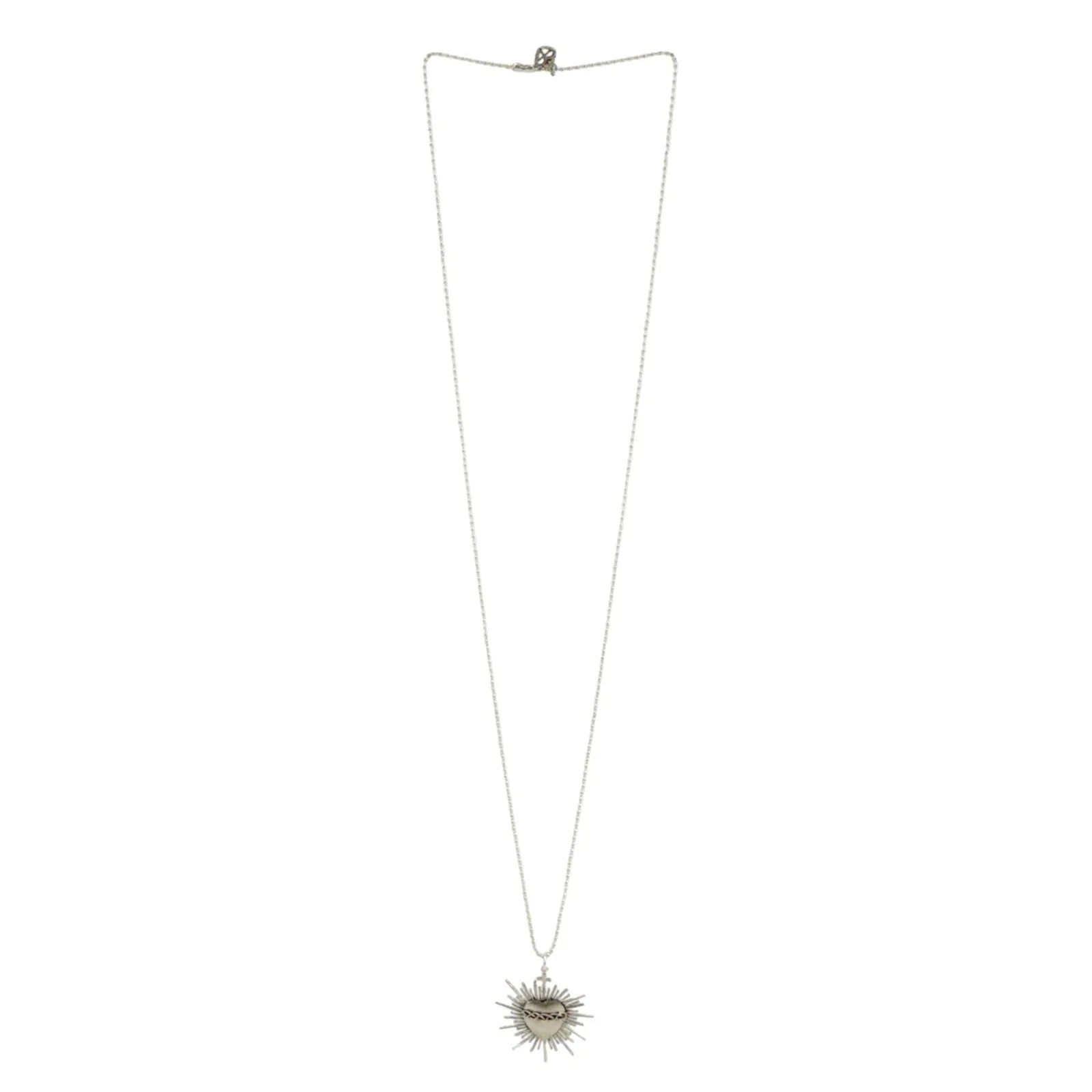 VIRGINS SAINTS & ANGELS VSA Sacred Flame Charm Necklace Silver 34" Ball Chain - flyKAMP