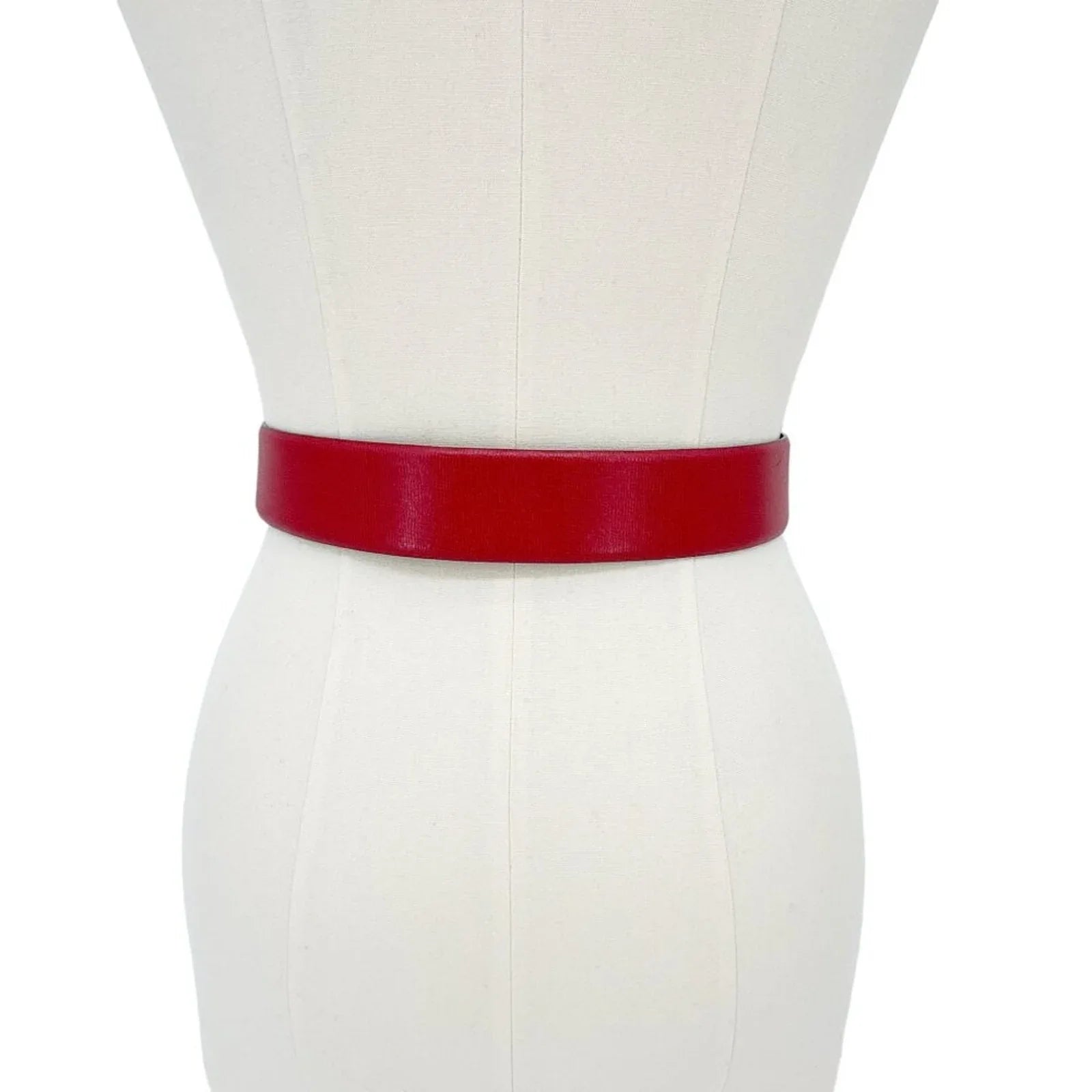 Jil SANDER Leather Belt with Leather Buckle in Red XS - flyKAMP