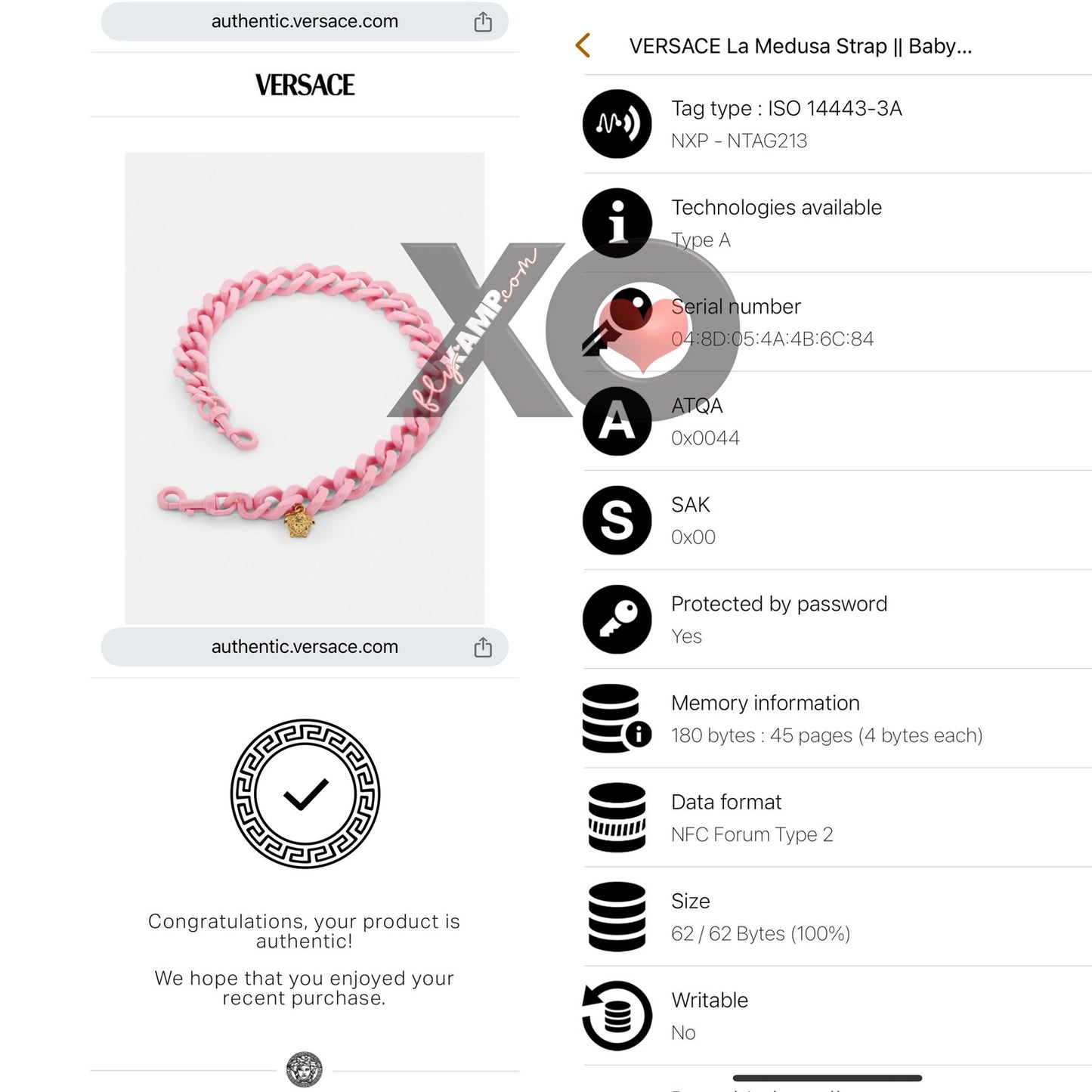 VERSACE La Medusa Chain Shoulder Strap || Baby Pink