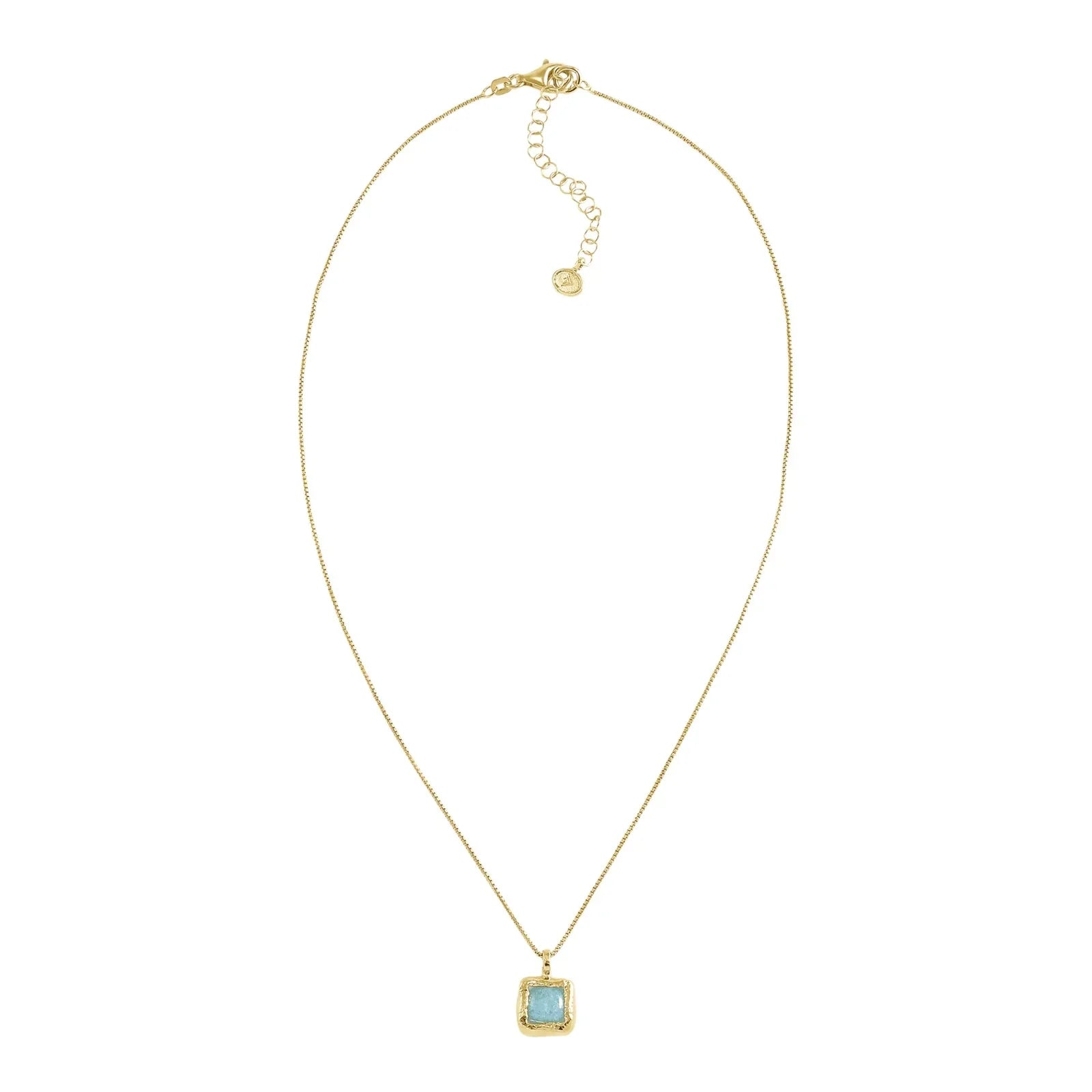 SILPADA Mediterra Natural Aquamarine Necklace in 14K Gold-Plated Sterling Silver - flyKAMP