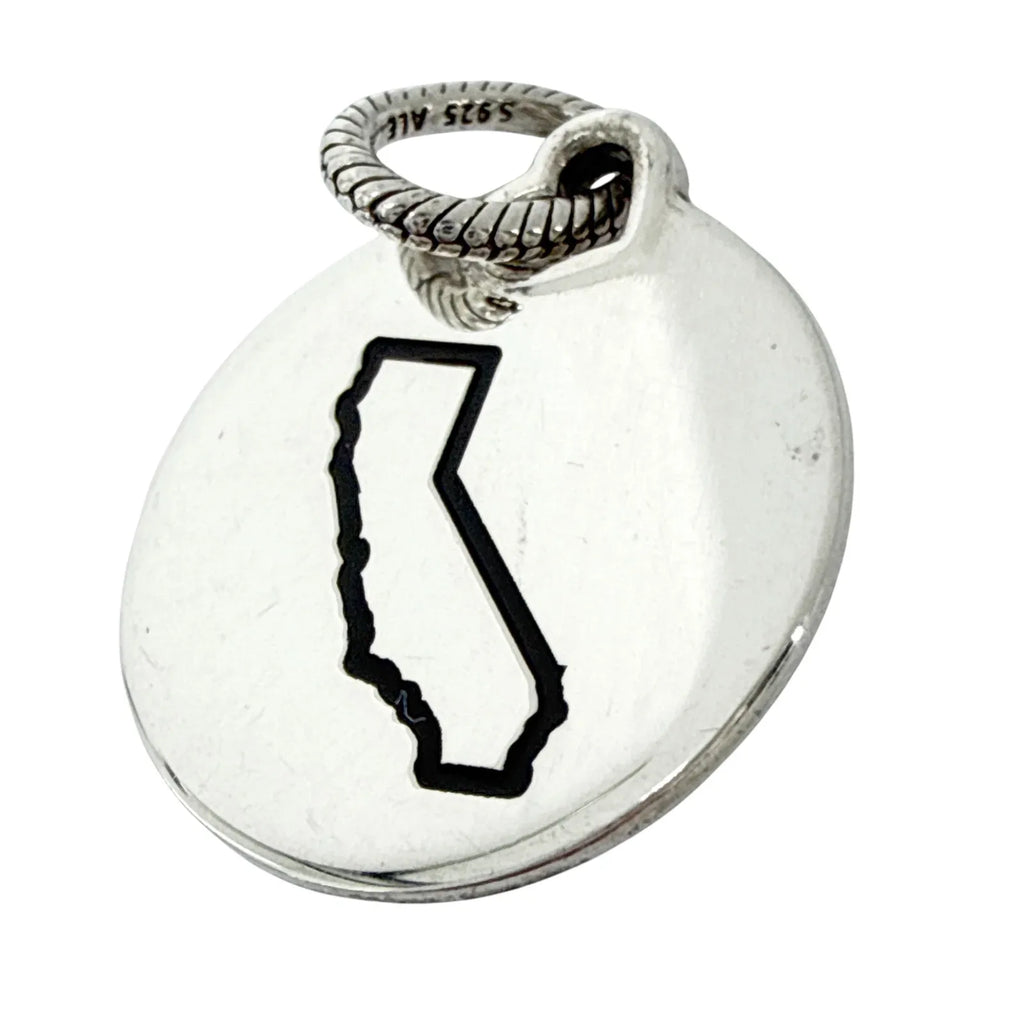 PANDORA California State Round Dangle Pendant Charm in Silver - flyKAMP