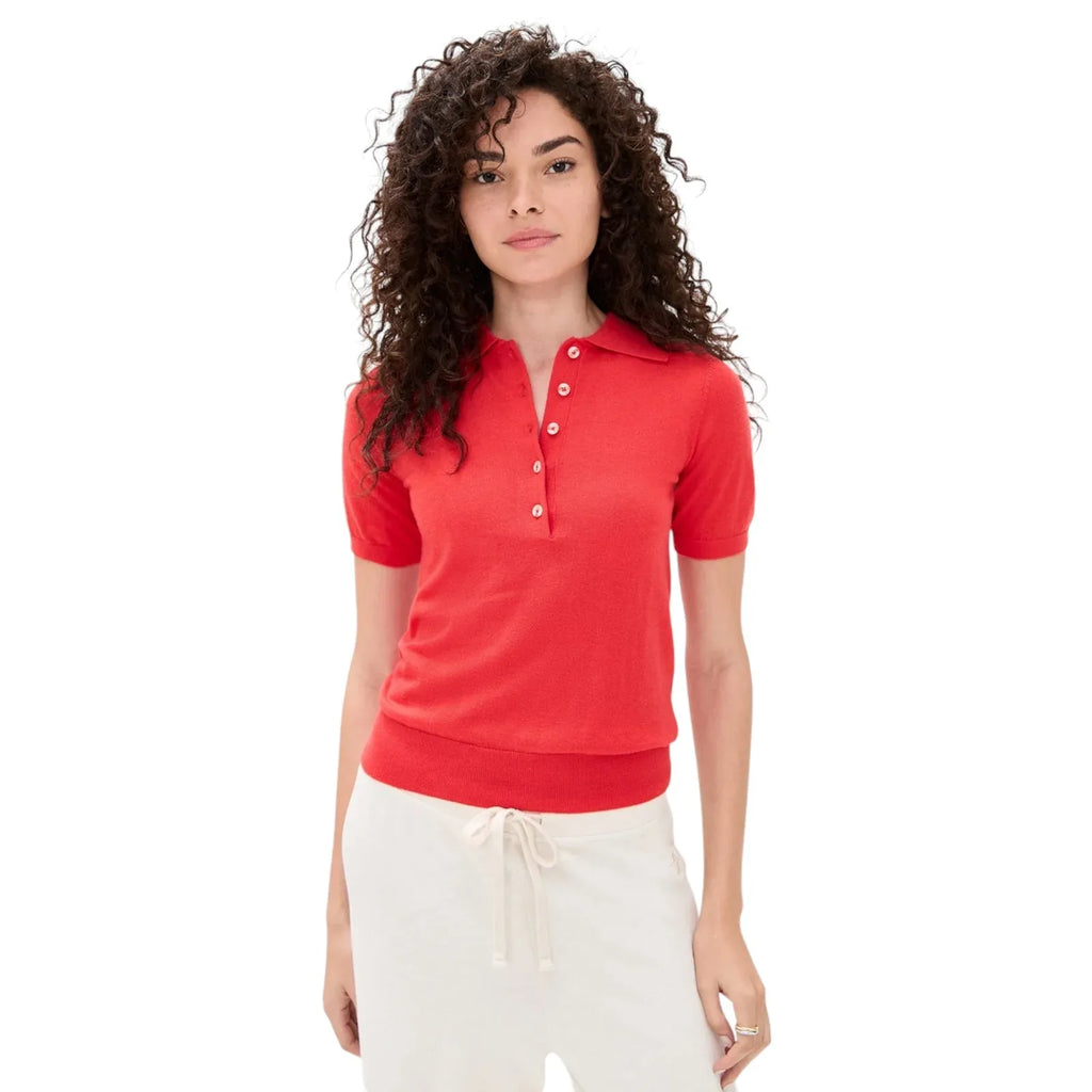 VARLEY Toni Polo Knit Tee in Poinsettia S - flyKAMP