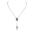 VIRGINS SAINTS & ANGELS VSA Retablo Guadalupe Rosary Necklace Silver & Turquoise Virgins Saints & Angels