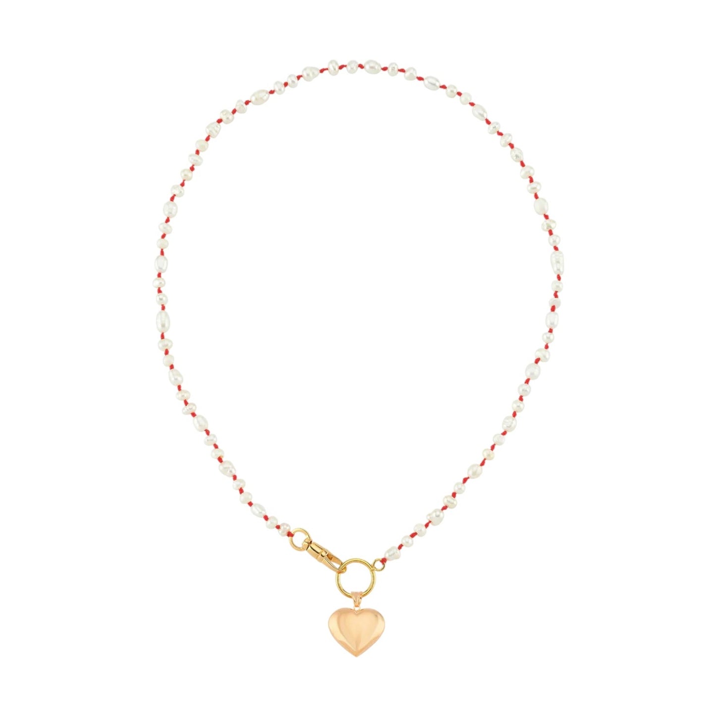 MAISON IREM Big Heart Necklace Pearl & Gold