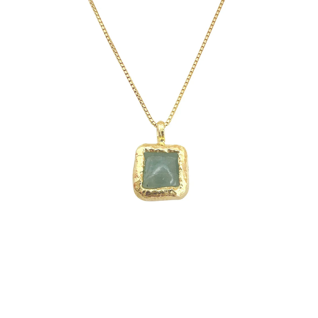 SILPADA Mediterra Natural Aquamarine Necklace in 14K Gold-Plated Sterling Silver - flyKAMP