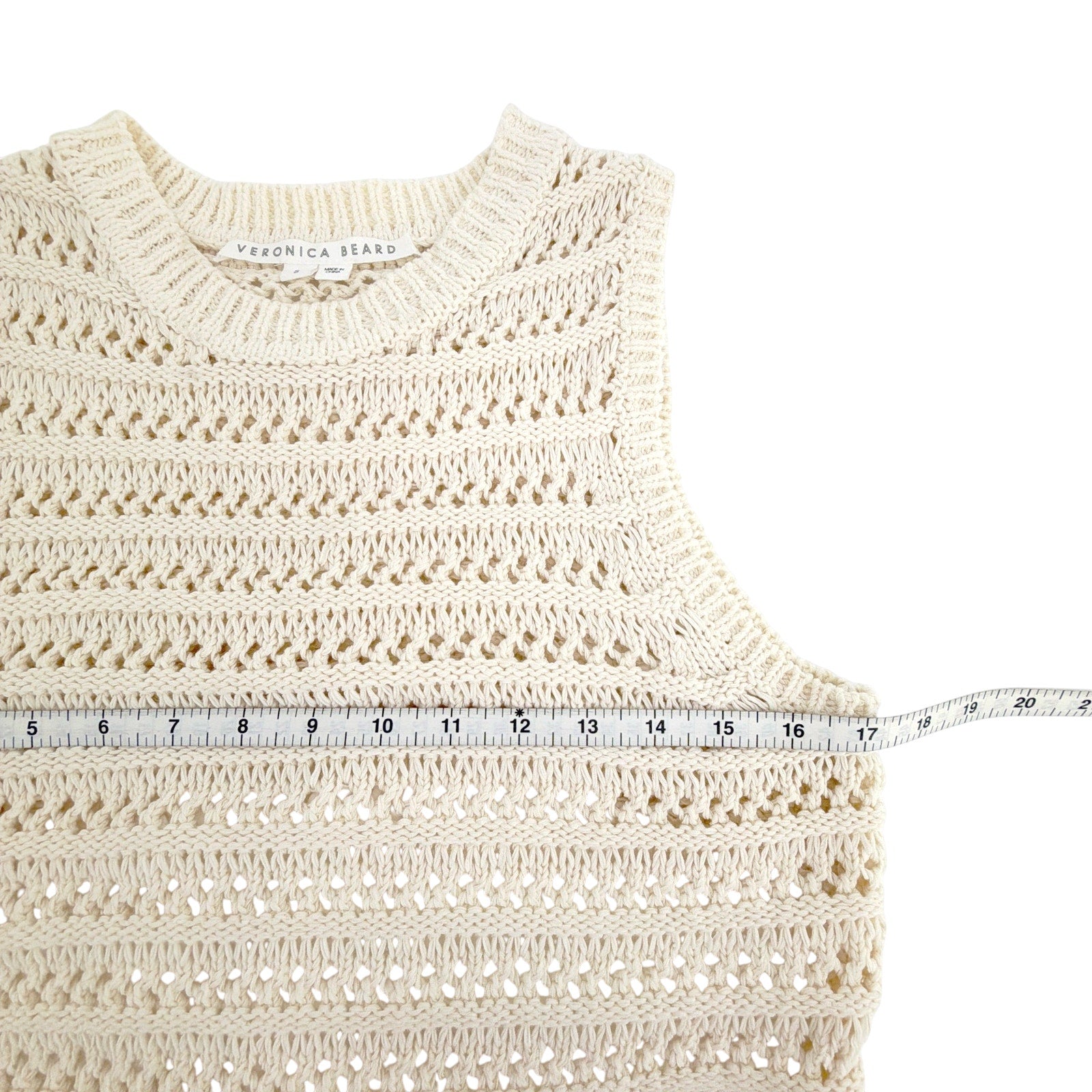 VERONICA BEARD Sade Mixed Media Tank in Ivory S Veronica Beard