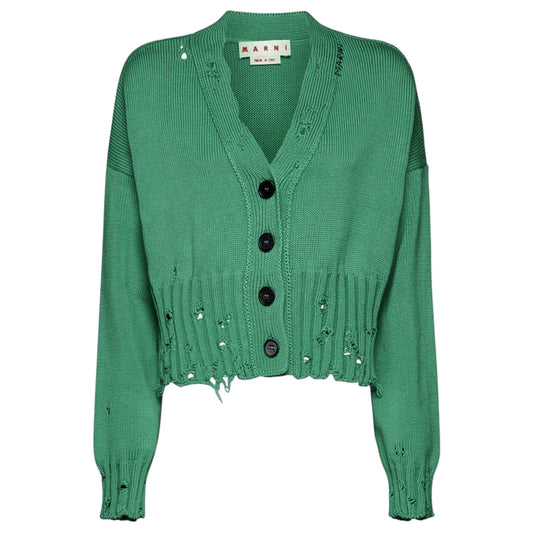 MARNI Distressed Cropped Cardigan IT42 | M