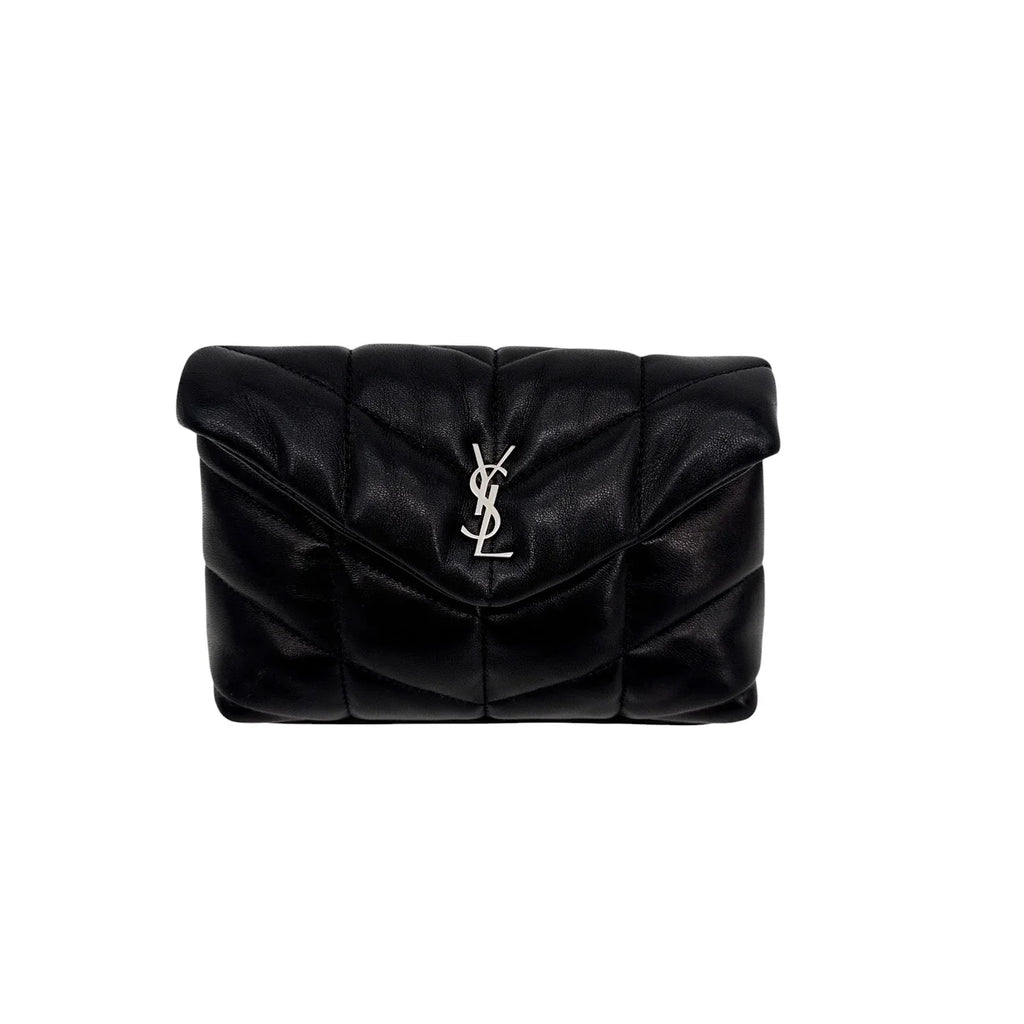 SAINT LAURENT Loulou Mini in Lambskin Puffer Pouch Clutch - flyKAMP