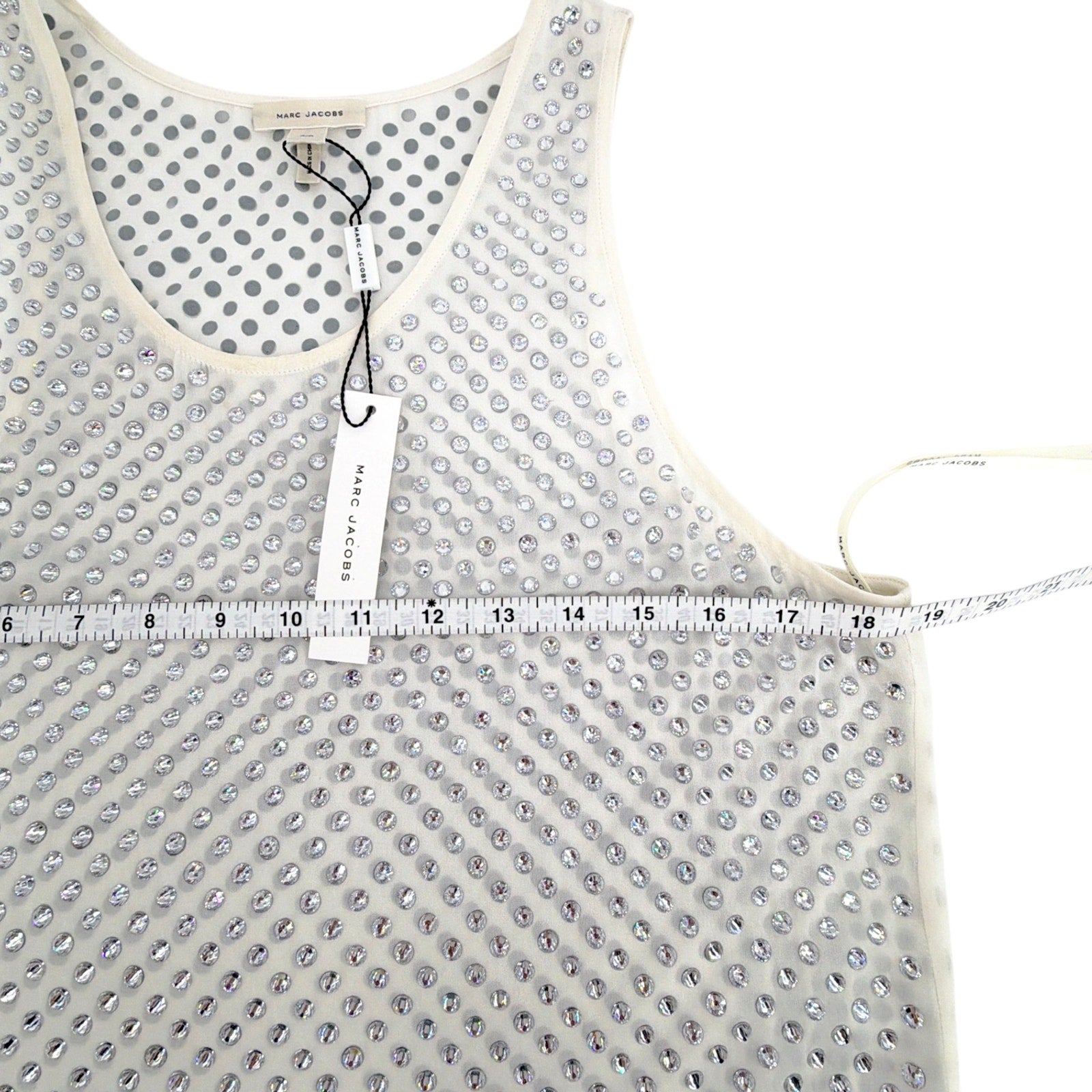 MARC JACOBS Rhinestone Embellished Tank Top S Marc Jacobs