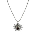 VIRGINS SAINTS & ANGELS VSA Sacred Flame Charm Necklace Gunmetal 34" Ball Chain - flyKAMP