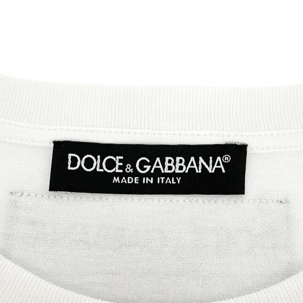 DOLCE & GABBANA White Metallic Heart T-shirt IT42 - flyKAMP