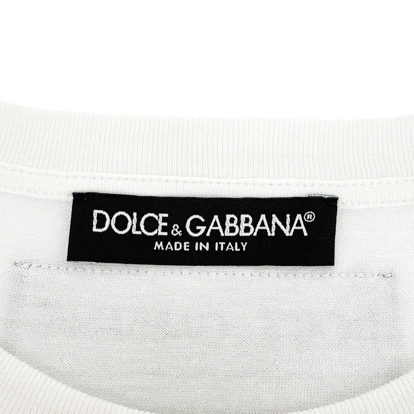 DOLCE & GABBANA White Metallic Heart T-shirt IT42