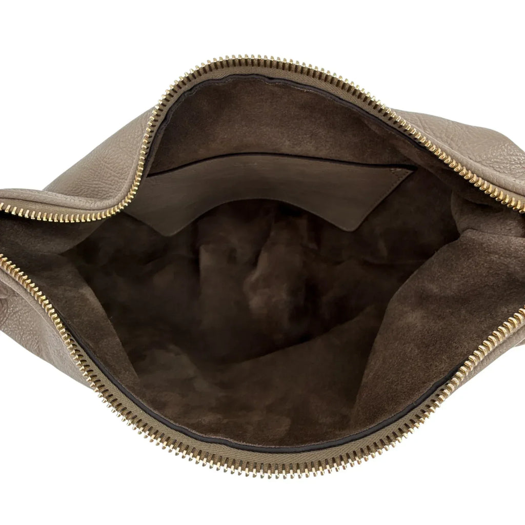 CHLOE Small Bracelet Hobo Bag in Grained Leather in Grey - flyKAMP