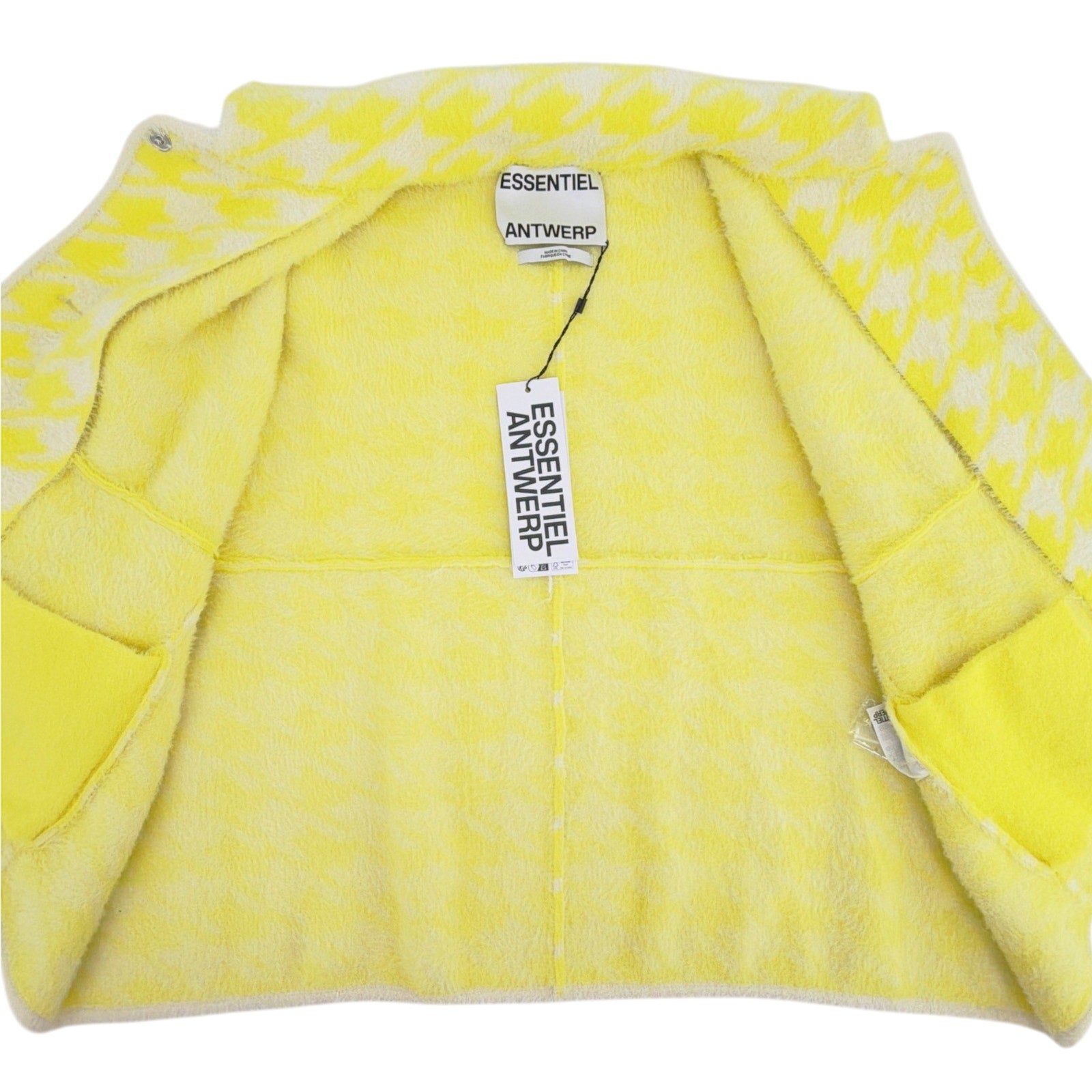 ESSENTIEL ANTWERP Joking Knit Jacket Cardigan in Lemon Squeeze XS Essentiel Antwerp