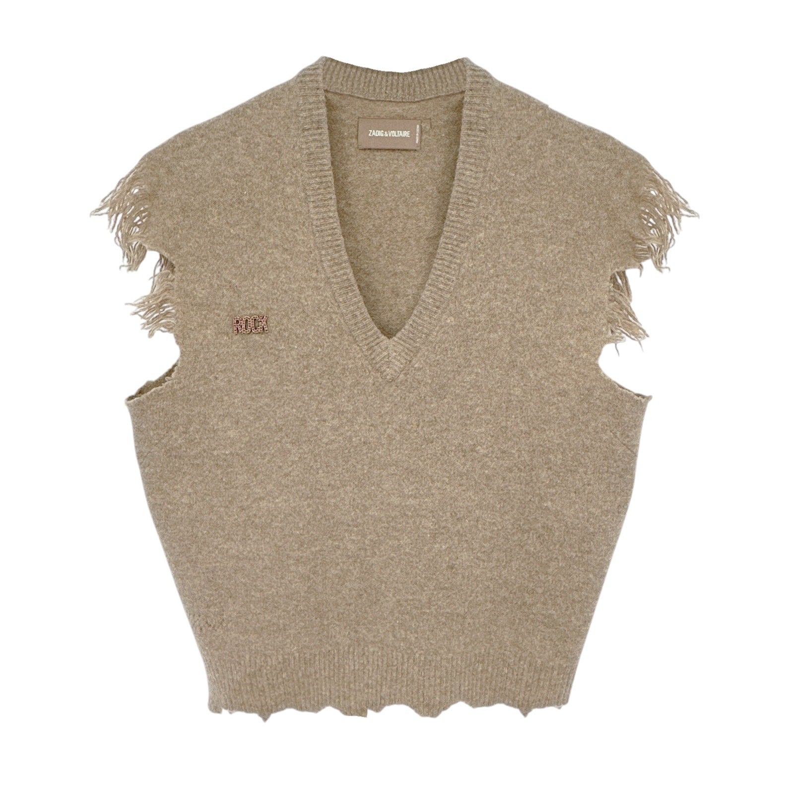 ZADIG and VOLTAIRE Sweater Vest in Tan XS Zadig & Voltaire
