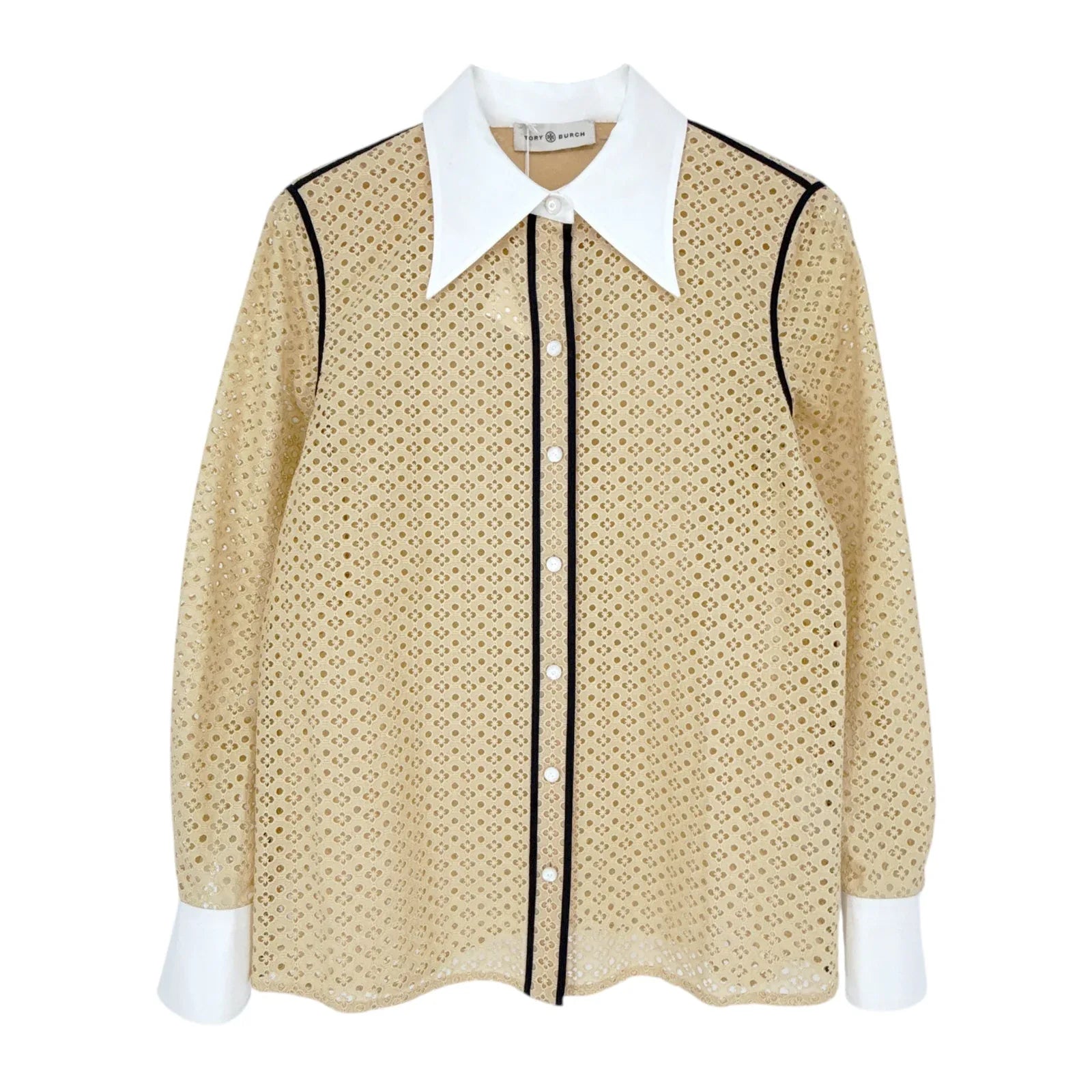 TORY BURCH Honeycomb Eyelet Shirt 6|S - flyKAMP