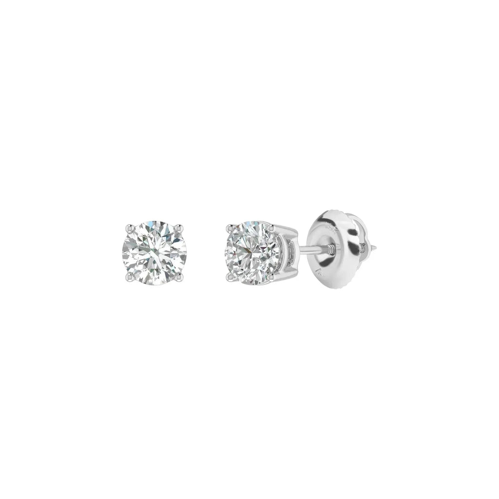 DIAMOND Certified Lab-Grown Solitaire Stud Earrings 1/2 CT. TW in 14k White Gold - flyKAMP