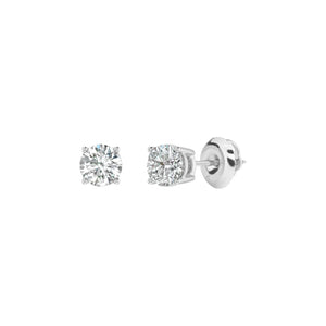 DIAMOND Certified Lab-Grown Solitaire Stud Earrings 1/2 CT. TW in 14k White Gold