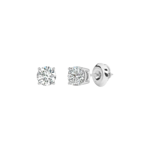 DIAMOND Certified Lab-Grown Solitaire Stud Earrings 1/2 CT. TW in 14k White Gold - flyKAMP