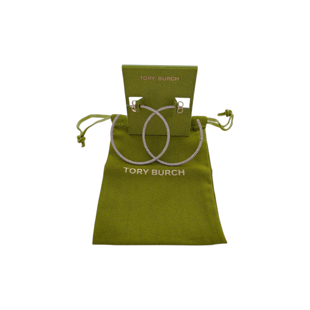 TORY BURCH Pavé Hoop Earrings Tory Burch