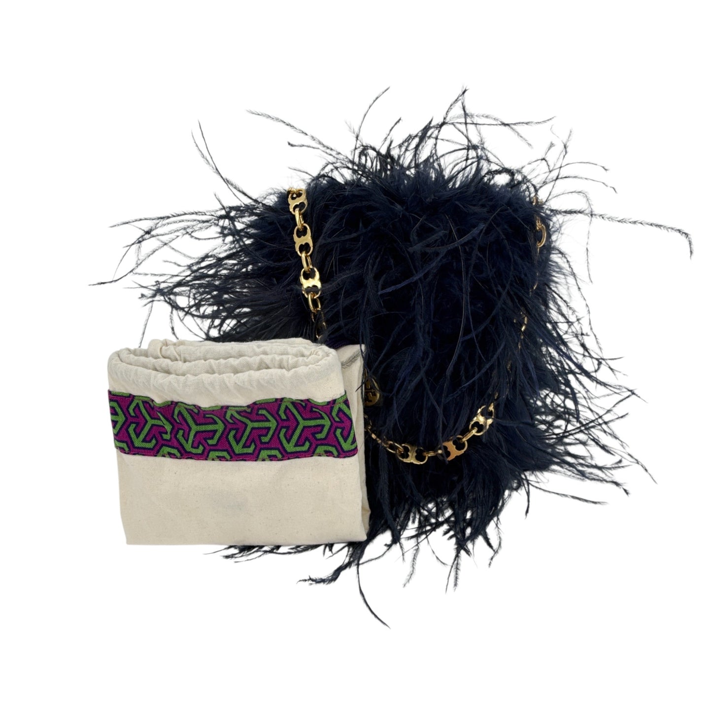 TORY BURCH Ostrich Feather Bag