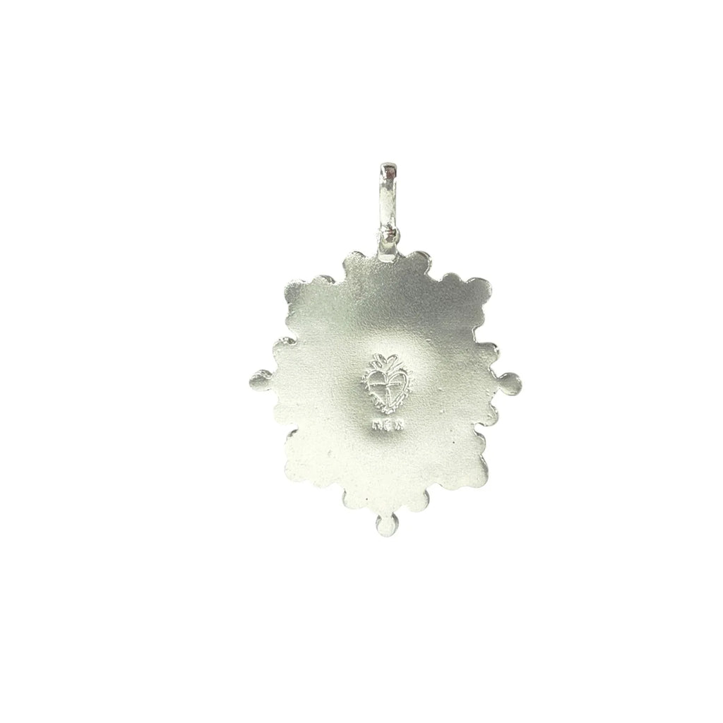 VIRGINS SAINTS & ANGELS VSA Oval Cloister Sacred Heart Medallion in Silver - flyKAMP