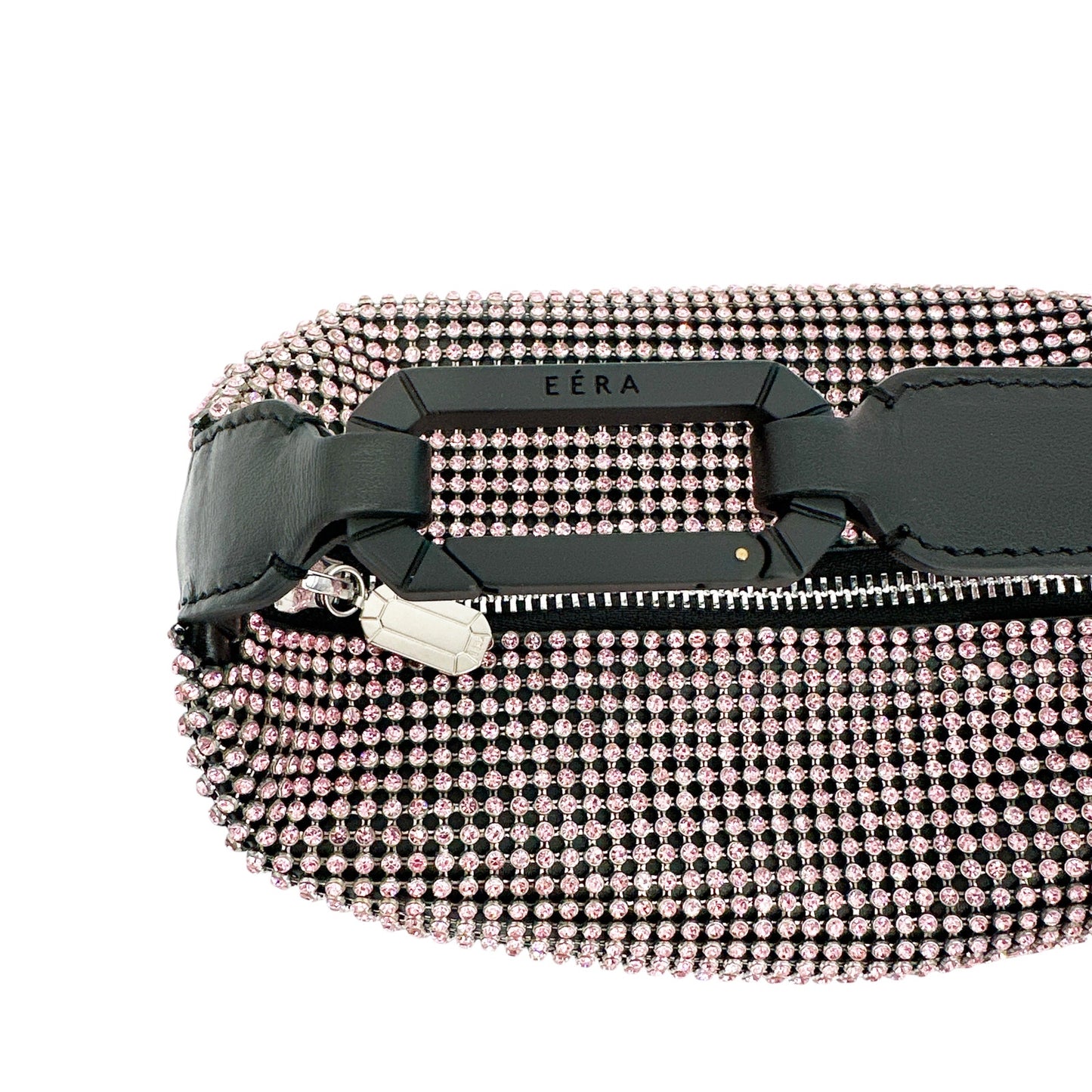 EERA Moon Bag Crystal Mesh Pink | Black Snap Hook
